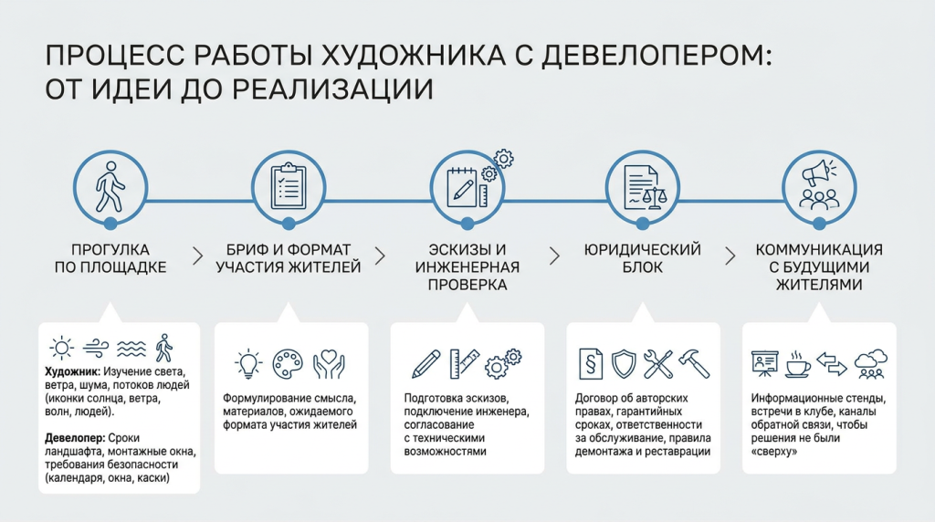 Процесс работы художника с девелопером